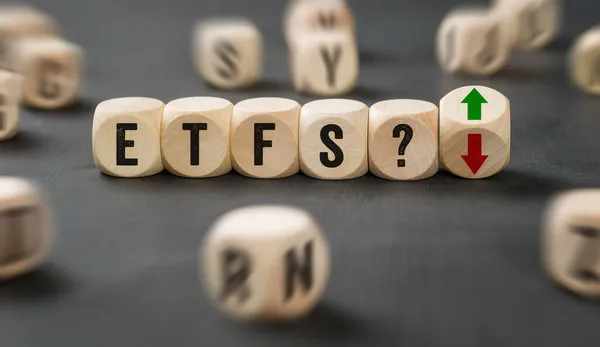 Buchstabenwürfel Mit Dem Wort Etfs — Stockfoto