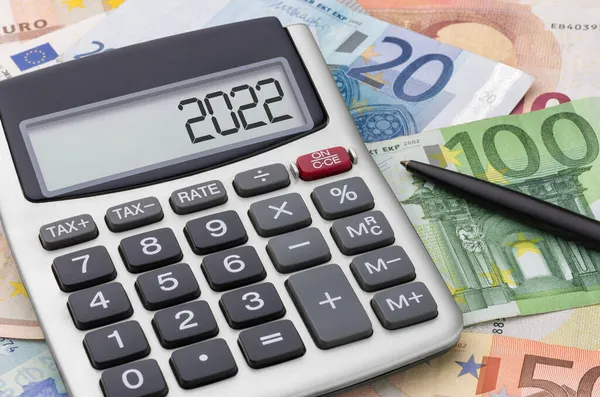 Calculator Money Pen 2022 — Stock Photo, Image