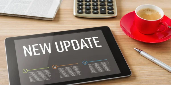 Tablet Desk Headline New Update — 스톡 사진