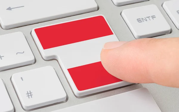 Keyboard Labeled Button Flag Austria — 스톡 사진