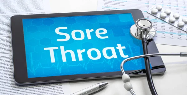 Kata Sore Throat Pada Tampilan Tablet — Stok Foto