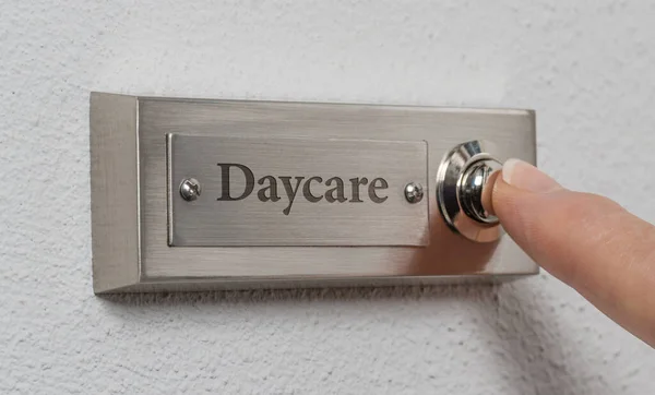 Doorbell Sign Engraving Daycare — Stock fotografie