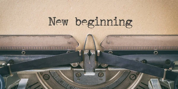 Text Written Vintage Typewriter New Beginning — Stock Photo, Image