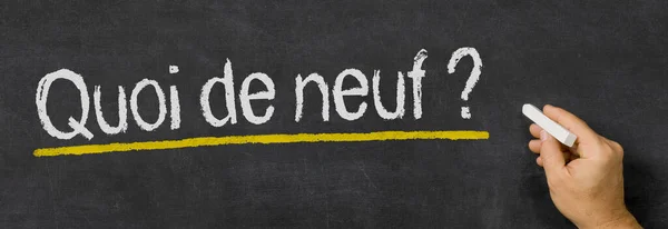 Texte Écrit Sur Tableau Noir Quoi Neuf Français Quoi Neuf — Photo