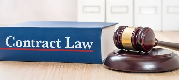 Law Book Gavel Contract Law — Stock Photo, Image