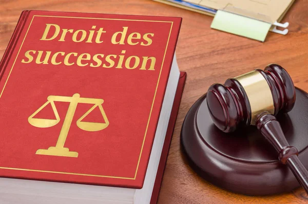 Törvénykönyv Kalapáccsal Öröklési Jog Franciául Droit Des Inheression — Stock Fotó