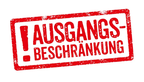 Czerwony Znaczek Białym Tle Godzina Policyjna Języku Niemieckim — Zdjęcie stockowe
