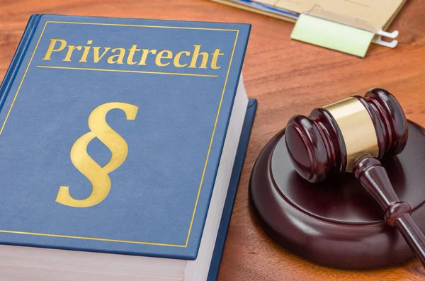 Law Book Gavel German Translation Private Law Privatrecht — Stock Photo, Image