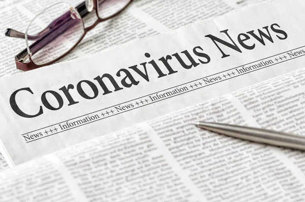 Periódico Con Titular Coronavirus News — Foto de Stock