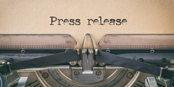 Text Written Vintage Typewriter Press Release — Stock Photo, Image