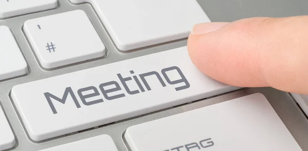 Keyboard Labeled Button Meeting — Foto Stock