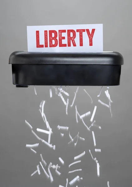 Trhač Ničící Dokument Liberty — Stock fotografie