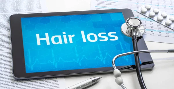 Word Hair Loss Display Tablet — Stock Photo, Image