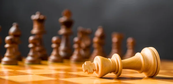 Concept Chess Pieces Checkmate — Stock Photo, Image