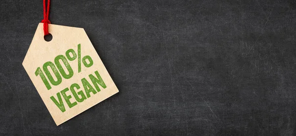 Tag Blackboard 100 Percent Vegan — ストック写真