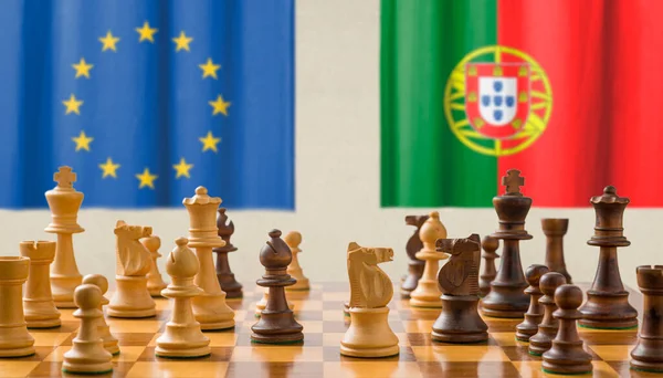 Concept Chess Pieces European Union Portugal — Foto de Stock