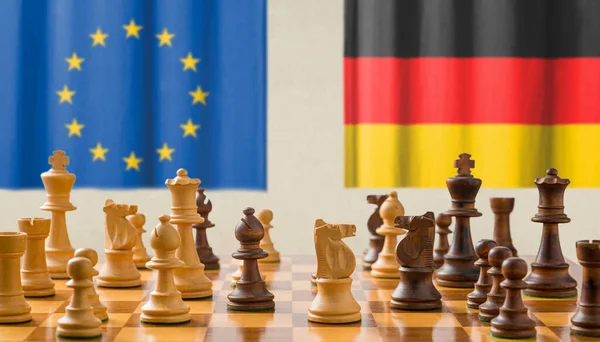 Concept Chess Pieces European Union Germany — Φωτογραφία Αρχείου