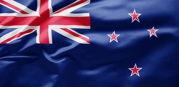 Ondeando Bandera Nacional Nueva Zelanda — Foto de Stock