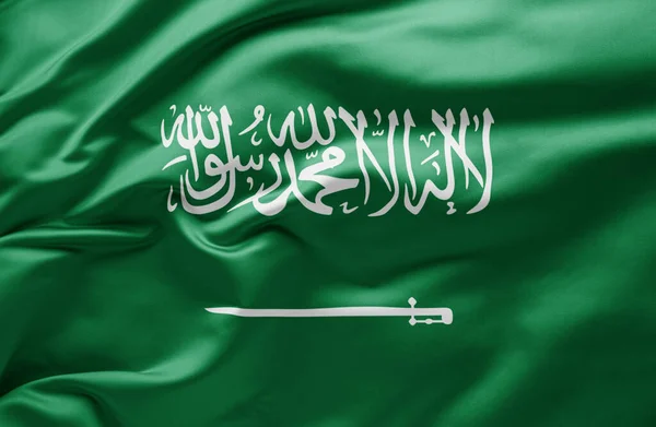 Waving National Flag Saudi Arabia — Photo