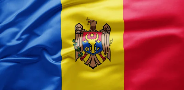 몰도바의 국기를 흔들며 — 스톡 사진