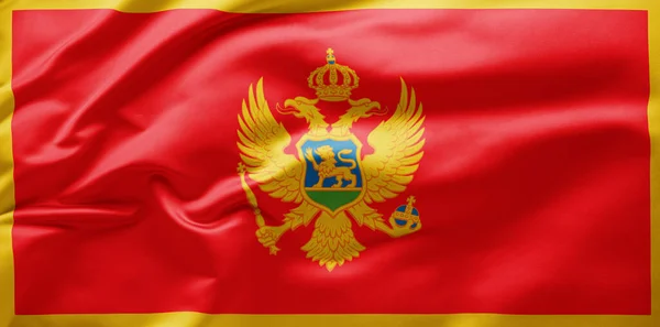 Mávat Národní Vlajka Černé Hory — Stock fotografie