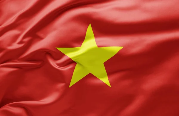Waving National Flag Vietnam — 스톡 사진