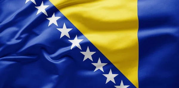 Розмахуючи Національний Прапор Боснії Герцеговини — стокове фото