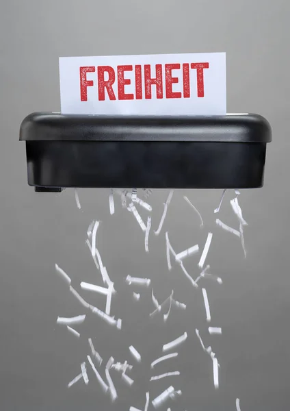 Shredder Destroying Document Liberty German Freiheit — Foto de Stock
