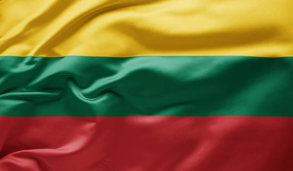 Ondeando Bandera Nacional Lituania — Foto de Stock