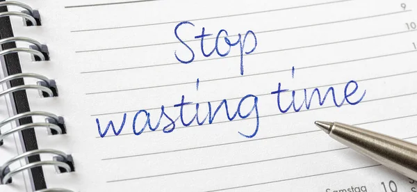 Stop Wasting Time Written Calendar Page — Stock Photo, Image