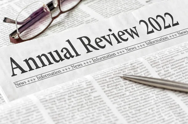 A newspaper with the headline Annual review 2022