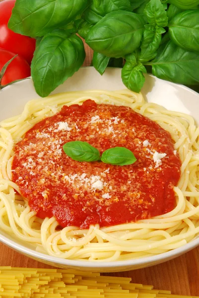 Spaghetti à la sauce tomate — Photo