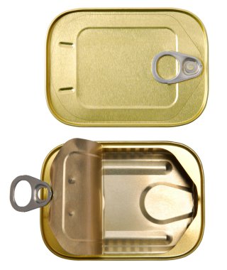 teneke üzerinde beyaz izole