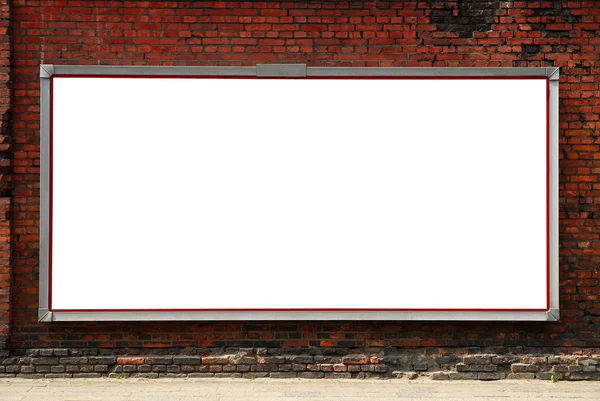 Tuğla duvara billboard — Stok fotoğraf