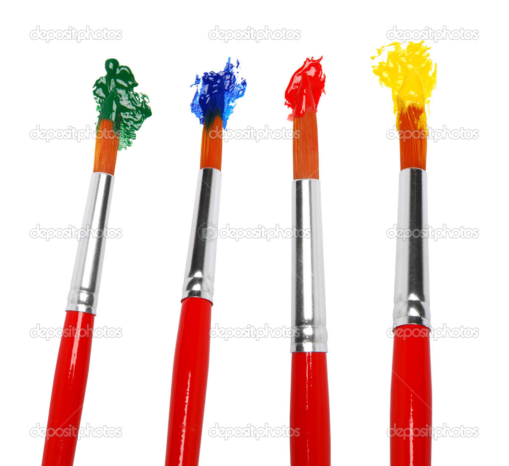 Brushes in paint