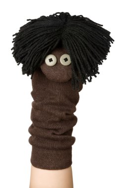 funny çorap kukla üzerine beyaz izole