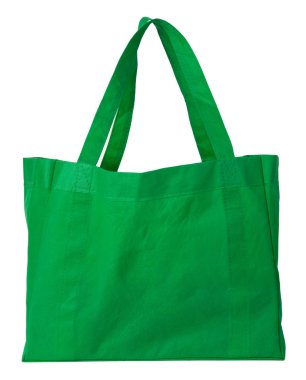 Green, reusable shopping bag