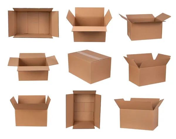 Cardboard boxes isolated on white — Stock Photo, Image