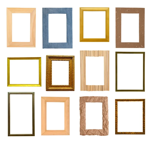 Coleção de quadros isolados em branco — Fotografia de Stock