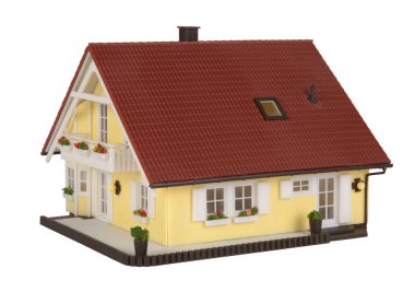 model ev üzerinde beyaz izole