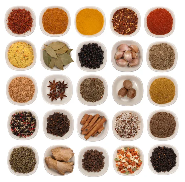 Spices and herbs isolated on white — Stock Photo, Image