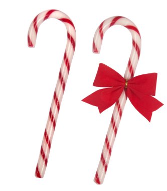 Beyaz arka planda izole edilmiş Noel şeker kamışı