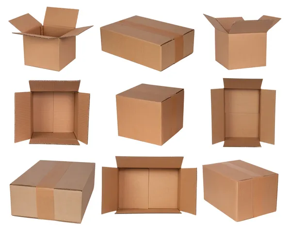 Cardboard boxes isolated on white — Stock Photo, Image