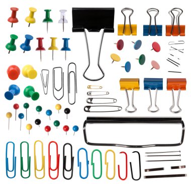 Pins and paper clips collection clipart