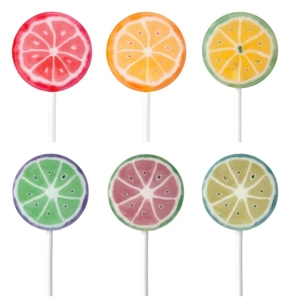 Colorful ollipops isolated on white background — Stock Photo, Image