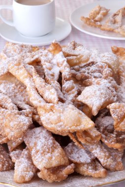 Traditional Polish carnival pastry called ' faworki' or 'chrust'