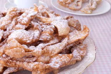 Traditional Polish carnival pastry called ' faworki' or 'chrust'