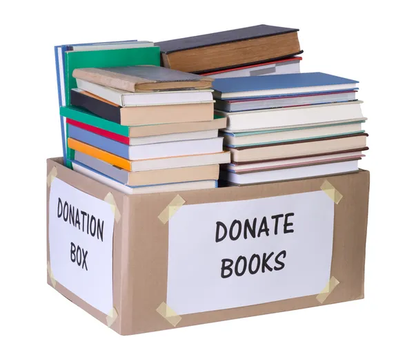 Books donation box — Stock Photo, Image