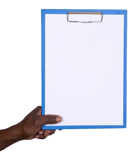 Man holding a notepad — Stock Photo, Image