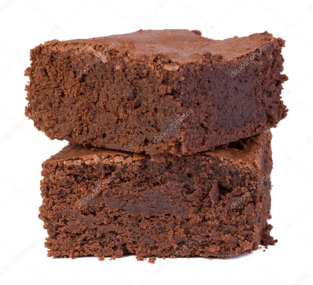 Brownies isolated on white background — Stock Photo © photkas 30406973